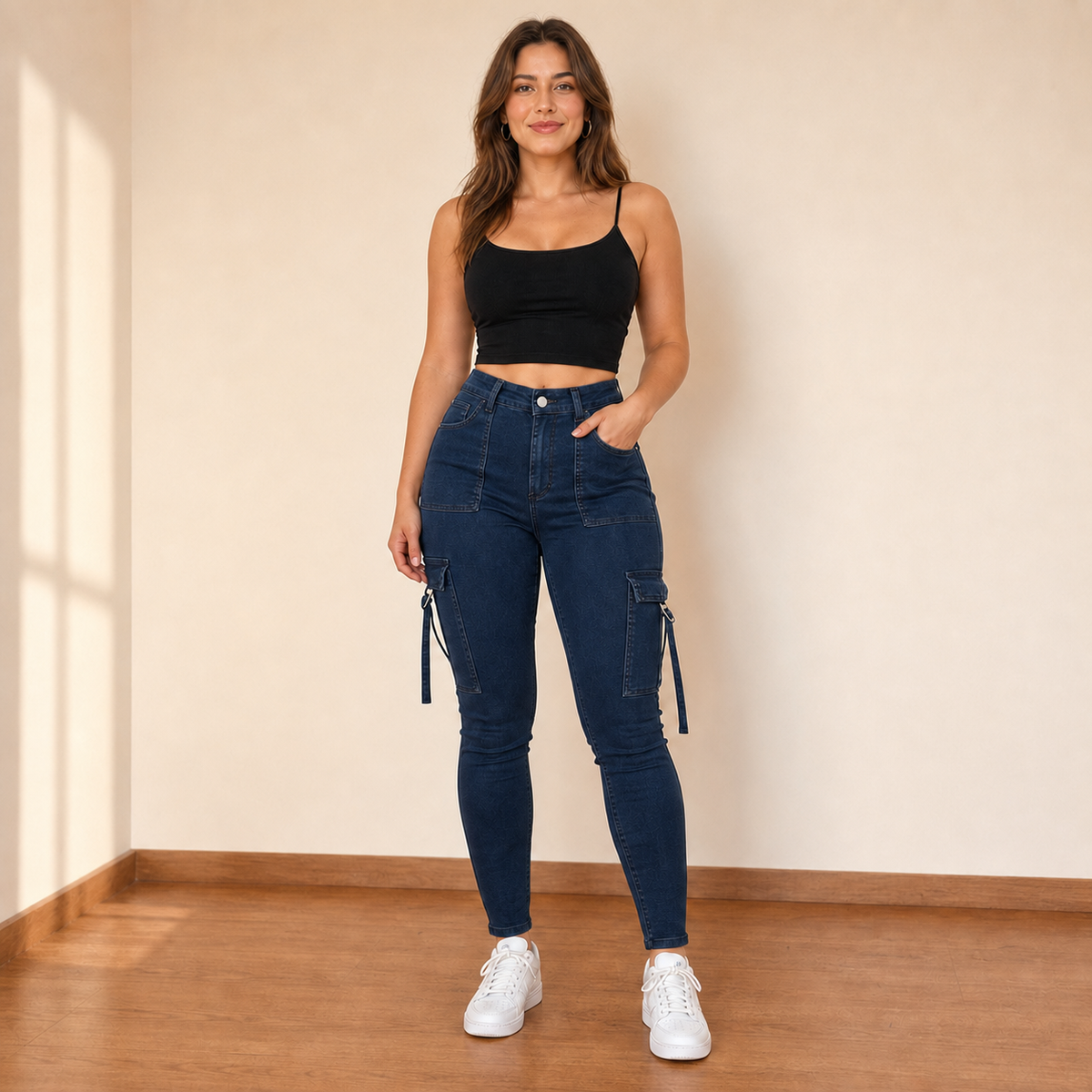 Limited-Time Offer💖 High Waist Slim Cargo Jeans