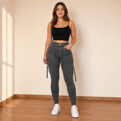 Limited-Time Offer💖 High Waist Slim Cargo Jeans