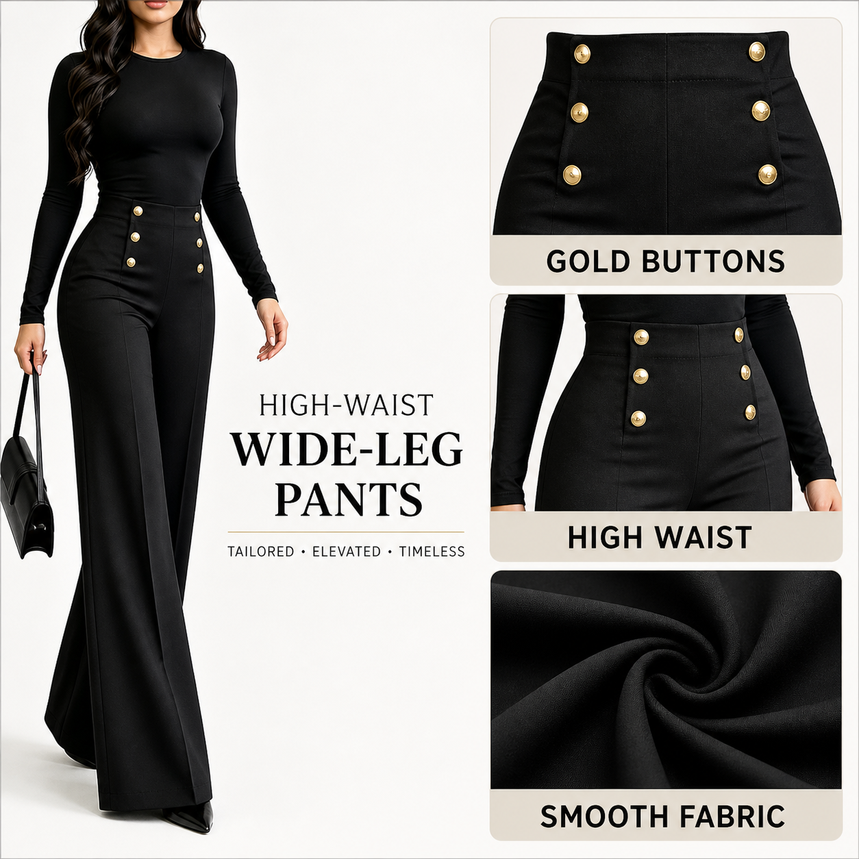 ⚡FINAL SALE⚡- Women’s fashion casual  high-waisted loose wide-leg pants