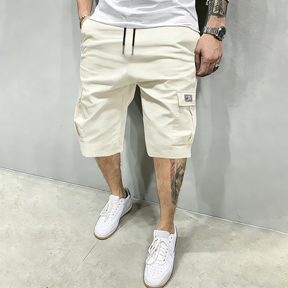 Men's Pockets Drawstring Cargo Shorts