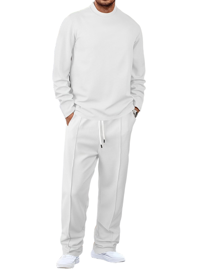 🔥Men'S Solid Color Waffle Casual 2pcs Set