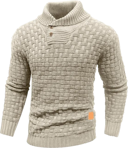 🧶 Men’s Shawl Collar Knit Sweater – Classic Warmth. Effortless Style. Smart Comfort for the Cold Season