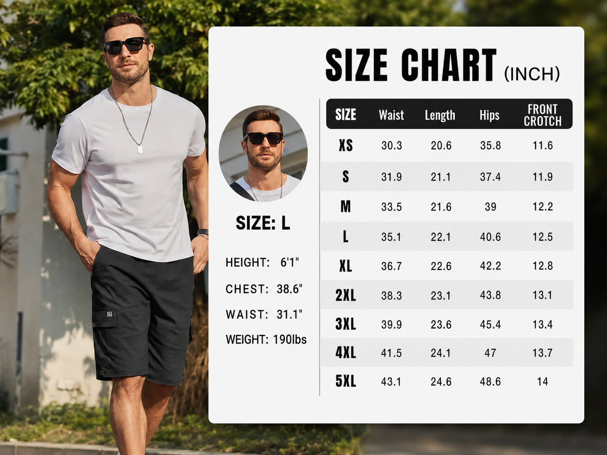 Men's Pockets Drawstring Cargo Shorts