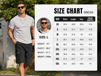 Men's Pockets Drawstring Cargo Shorts