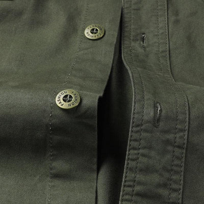 Military Cargo Shirts Men Spring Autumn Cotton Casual Slim Fit Tops Outdoor Long Sleeve Tactical Shirt