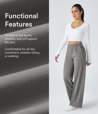 ⚡FINAL SALE⚡-  DayStretch High Waisted Pocket Straight Leg Work Pants
