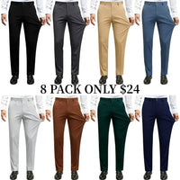 🔥Black+Khaki+Light Blue+Light Gray+Brown+Dark Green+Navy Blue+Dark Grey(8 Pants Together)