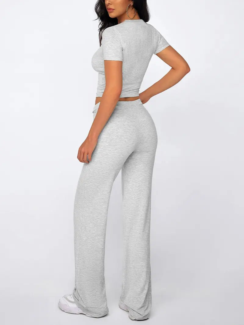 ⚡FINAL SALE--Women's Solid Modal Loungewear Two-Piece Pajama Set