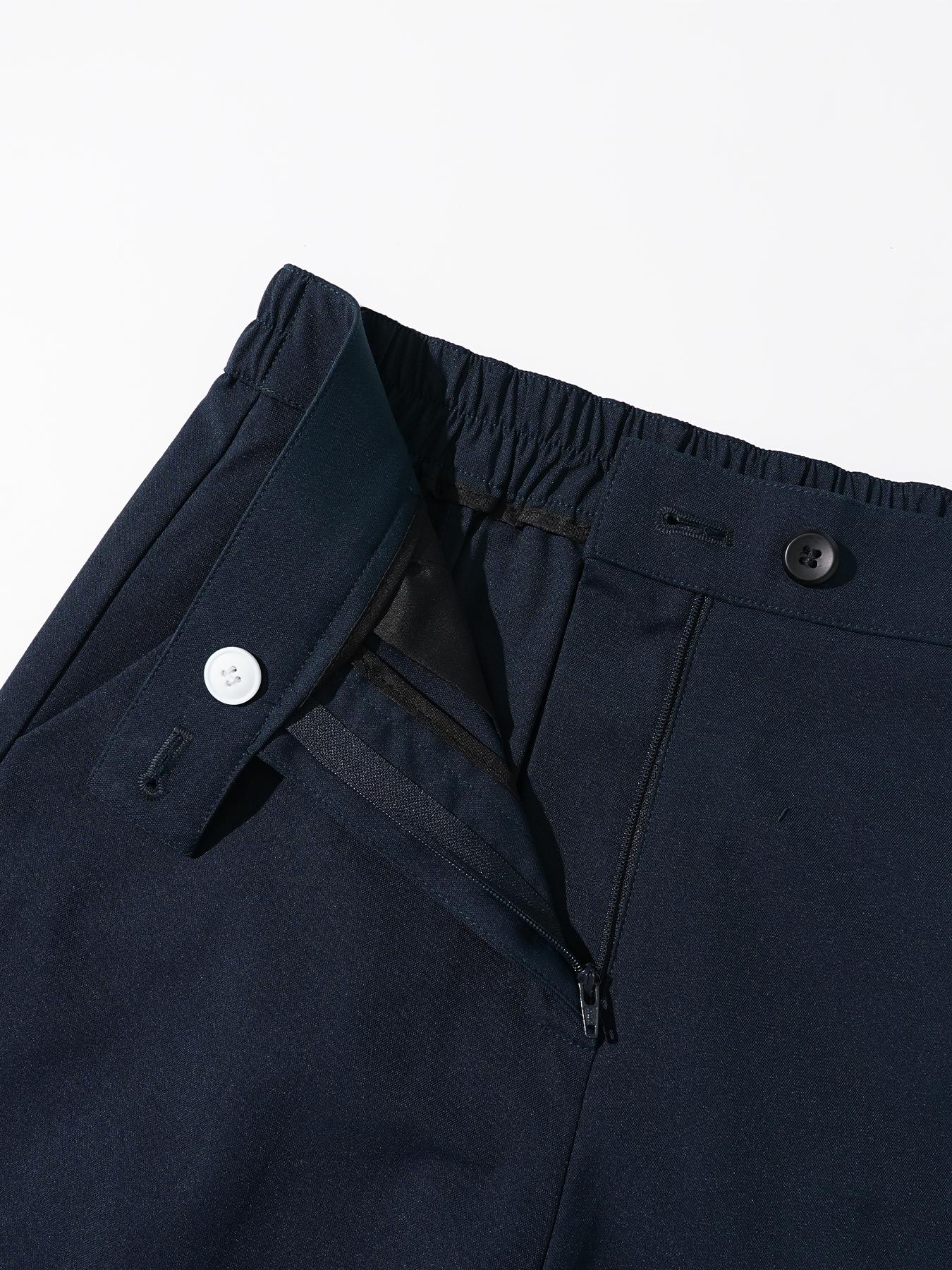 Women's Casual Solid Color Elastic Waist Button-Fly Pants