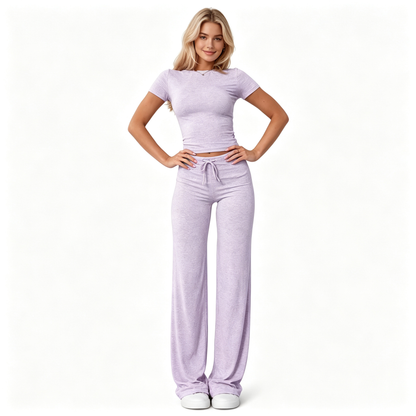 ⚡FINAL SALE--Women's Solid Modal Loungewear Two-Piece Pajama Set