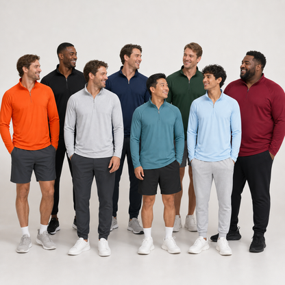 Men's UPF 50+ Quick-Dry 1/4-Zip Performance Shirt 8-Pack