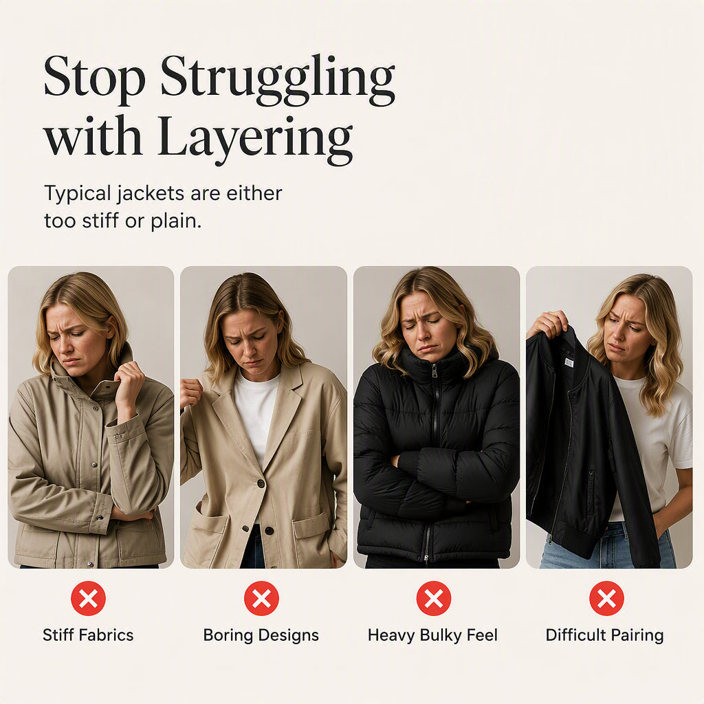 ⌛Limited-Time Offer - Women’s Elegant Denim Spliced Ribbed Knit Coat
