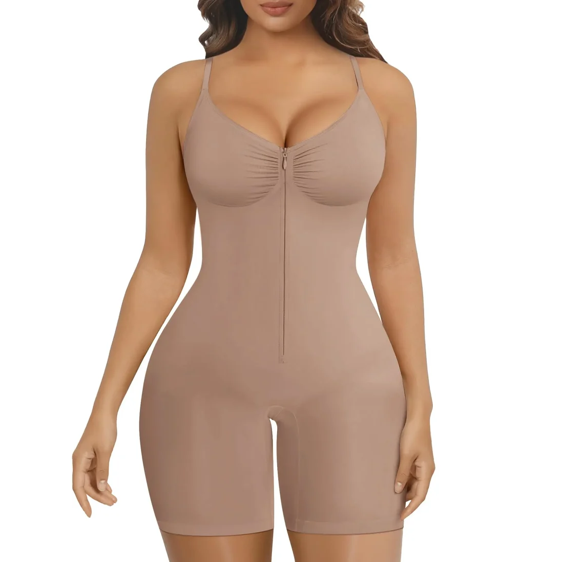 Shapewear for Women Tummy Control Bodysuits Zip-Up Comfort Ultra Stretch Fabric Customizable Fit Breathable Mesh Design Comfortable Fit